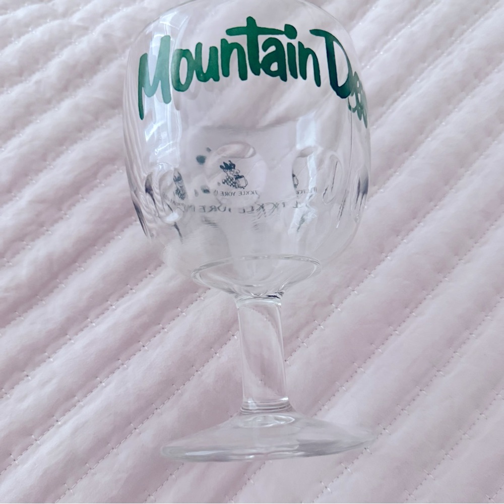 Vintage Mountain Dew Glass Goblet 1970s Clear Green It’llnTickle Your Innards - Picture 2 of 5